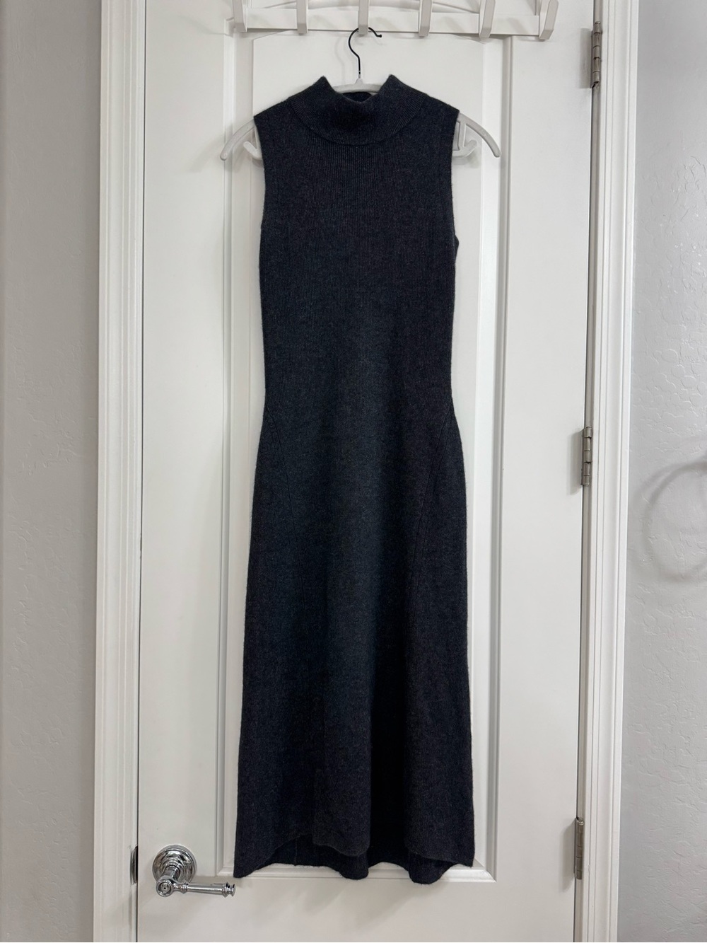Magaschoni Casmere Sleeveless Mock Neck Maxi sweater Dress in Black